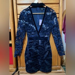 Misguided velvet glamour dress.